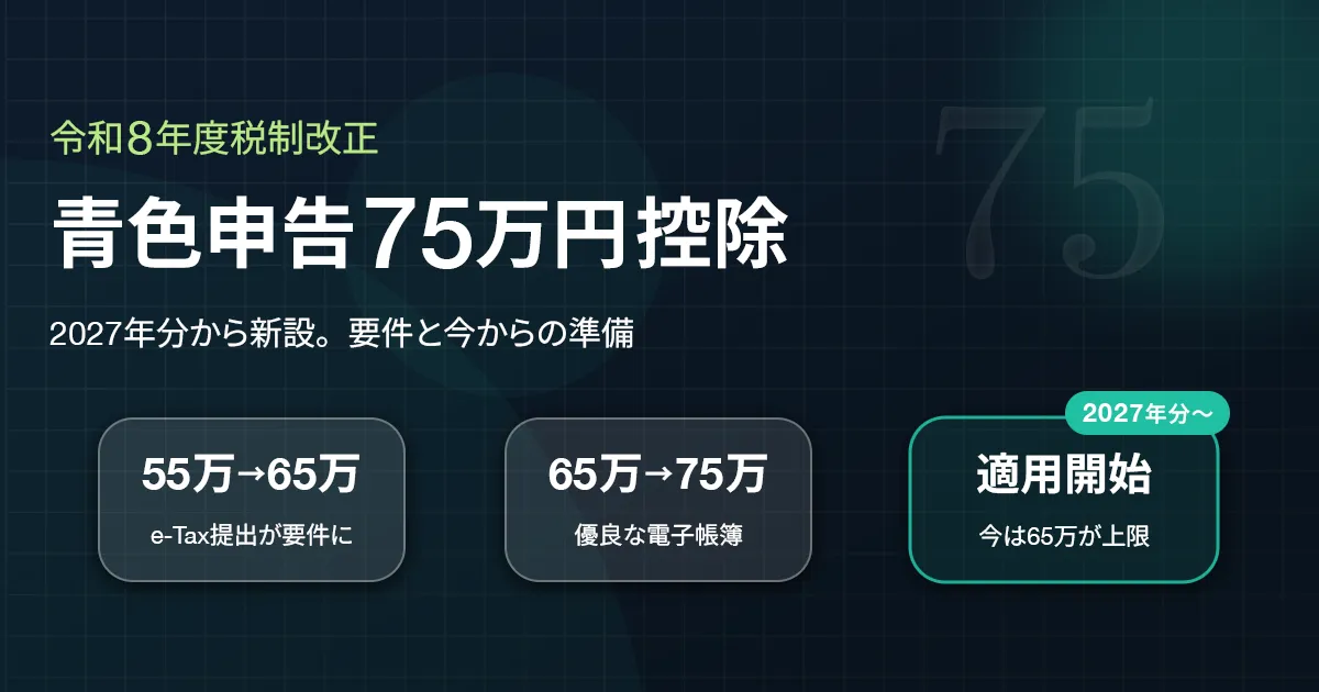 青色申告75万円控除の新設と要件